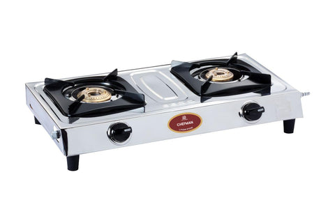 Chefman Stainless Steel Gas Stove 2 Burner Manual Ignition