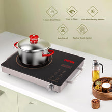 Chefman Premium 2200W Infrared Induction Stove - 3 Cooking Presets, Elegant Crystal Glass, Easy Soft Touch Buttons for Precision Cooking