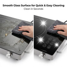 Chefman Premium 2200W Infrared Induction Stove - 3 Cooking Presets, Elegant Crystal Glass, Easy Soft Touch Buttons for Precision Cooking