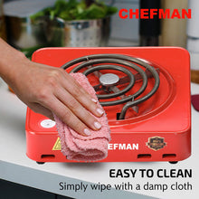 Chefman 1000W Hot Plate Cooktop Grill: Shockproof, Compact, and Efficient Electric Cooking Solution