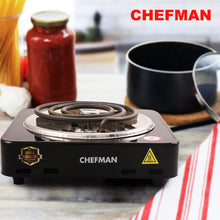 CHEFMAN| 1000W Hot Plate Cooktop Grill: Shockproof, Compact, and Efficient Electric Coil Cooking | Heat-Resistant Outer Body