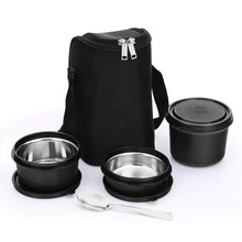 Chefman Pro Lunch Box With Steel Spoon, Microwave Safe & Leak Proof, 3 Inner Steel Containers With Bpa Free Airtight Lids