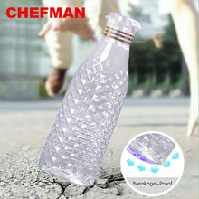 Chefman Crystal Diamond Water Bottle Set | BPA-Free Fridge Plastic | Unbreakable (Pack of 6)