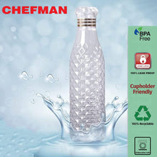 Chefman Crystal Diamond Water Bottle Set | BPA-Free Fridge Plastic | Unbreakable (Pack of 6)