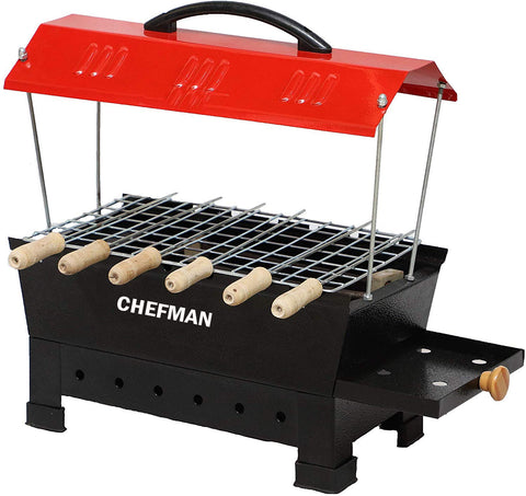 Chefman Versatile Barbecue Grill with 6 Skewers: Electric and Non-Electric Options for Perfect Grilling