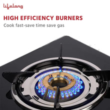 Chefman 2 Burner Gas Stove Top for Kitchen - Manual Ignition Cooktop Modern Glass Stove for Modular Kitchen