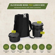 Chefman Pro Lunch Box With Steel Spoon, Microwave Safe & Leak Proof, 3 Inner Steel Containers With Bpa Free Airtight Lids