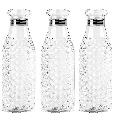 Chefman Crystal Diamond Water Bottle BPA-Free Fridge Plastic Water Bottle, Unbreakable