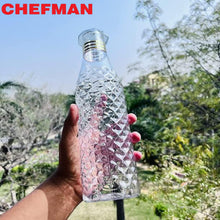 Chefman Crystal Diamond Water Bottle Set | BPA-Free Fridge Plastic | Unbreakable (Pack of 6)