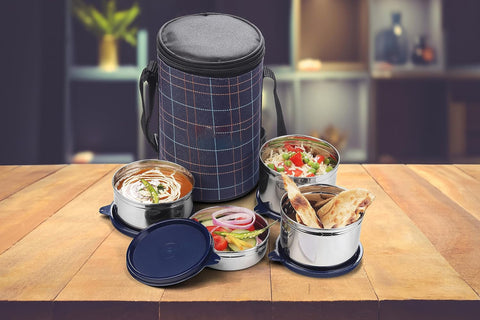 Chefman  Mega Lunch Box, 100% Leak Proof, 4 Stainless Steel Containers with BPA Free Airtight Lids
