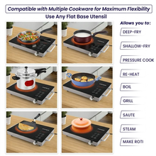 Chefman Premium 2200W Infrared Induction Stove - 3 Cooking Presets, Elegant Crystal Glass, Easy Soft Touch Buttons for Precision Cooking